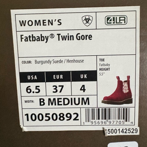 Ariat Womens FatBoy Suede Ankle Boots with Chicken Pattern NIB - Picture 9 of 9